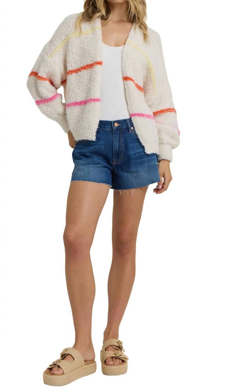 NEW VINTAGE HAVANA women's striped cardigan in multi color